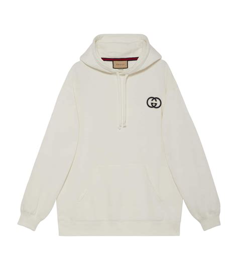 gucci embroidered oversized hoodie|Jersey hooded sweatshirt in beige .